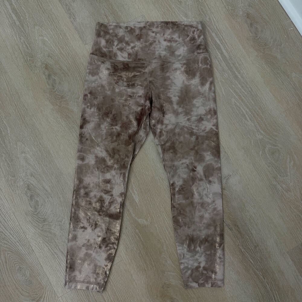 Lululemon Align High Rise Pant 25” *Shine DYM8 Gold Beige Shimmer 10